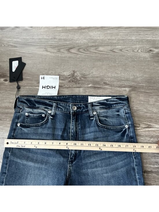 Rag Bone Nina High Rise Cigarette Crop Jean Womens 31 Vallery Wash New - Picture 10 of 16